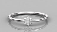 Close-up frontal view of the Mira white gold band highlighting the intricate floral diamond arrangement.