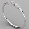 3D perspective of the Selene 14K white gold ring from the left, highlighting the ethical lab diamonds and beaded edge.