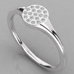 A three-quarter perspective of the Stella white gold modern signet ring with nineteen brilliant-cut lab-grown diamonds.