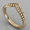 Vesta Chevron-Ring aus 14 Karat Gelbgold (585) mit funkelnden Labordiamanten, handgefertigt in Deutschland.