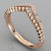 Edler Helia Ring aus 14 Karat Rosegold mit Labordiamanten im Pavé- und Beaded-Design, filigraner Schmuck.